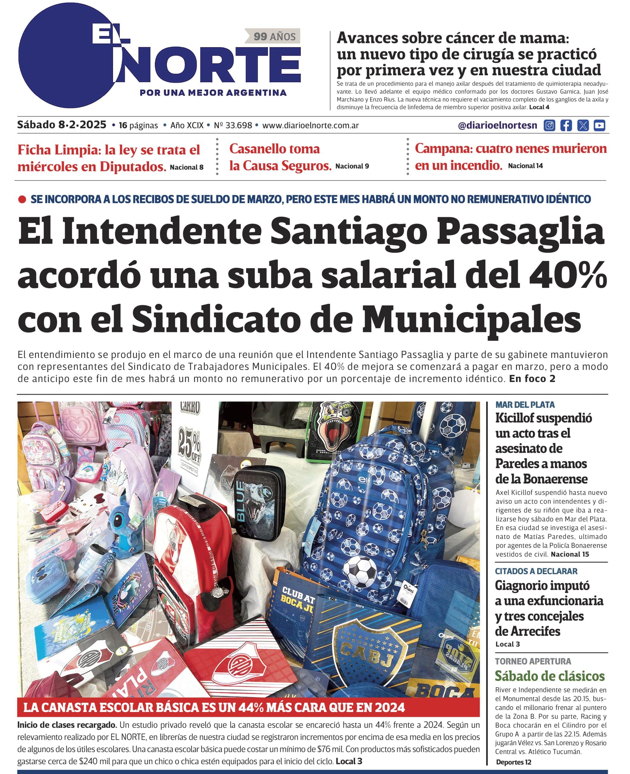 Edición digital sábado 8 de febrero de 2025 Diario El Norte San