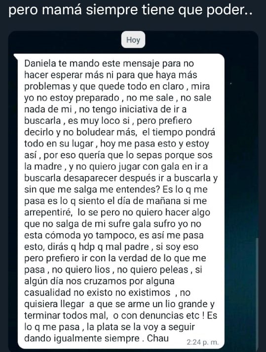 UNA NICOLEÑA DENUNCIÓ QUE EL PADRE ABANDONÓ A SU HIJA POR MENSAJE