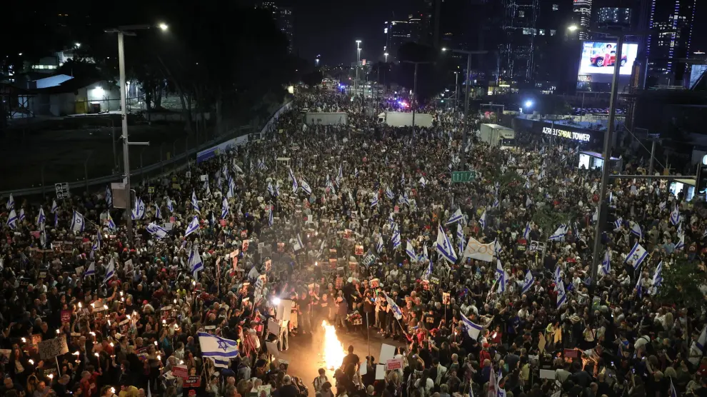Israel: miles de personas se manifiestaron exigiendo la liberación de rehenes