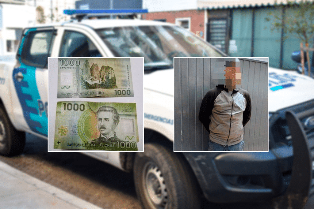 Zona centro: un joven de 18 años fue detenido por intentar vender billetes chilenos robados