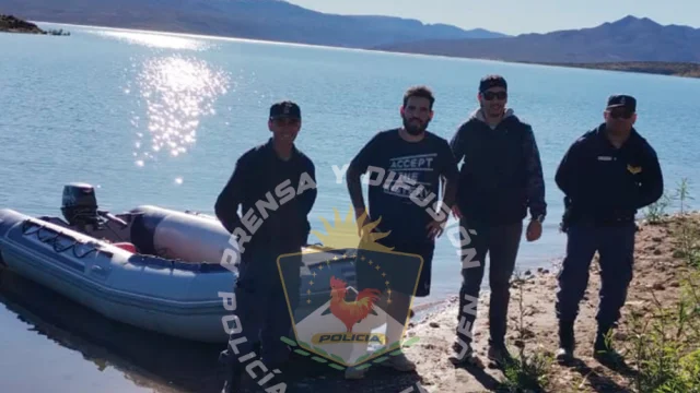 Dos pescadores se perdieron en el río Collón Curá y fueron rescatados por la Policía de Neuquén