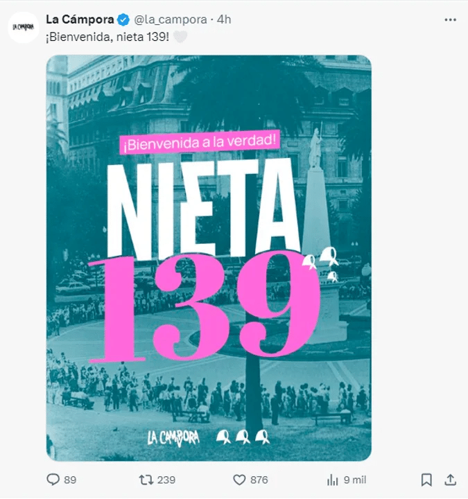 Dirigentes y partidos políticos celebraron la recuperación de la nieta 139 por parte de Abuelas de Plaza de Mayo