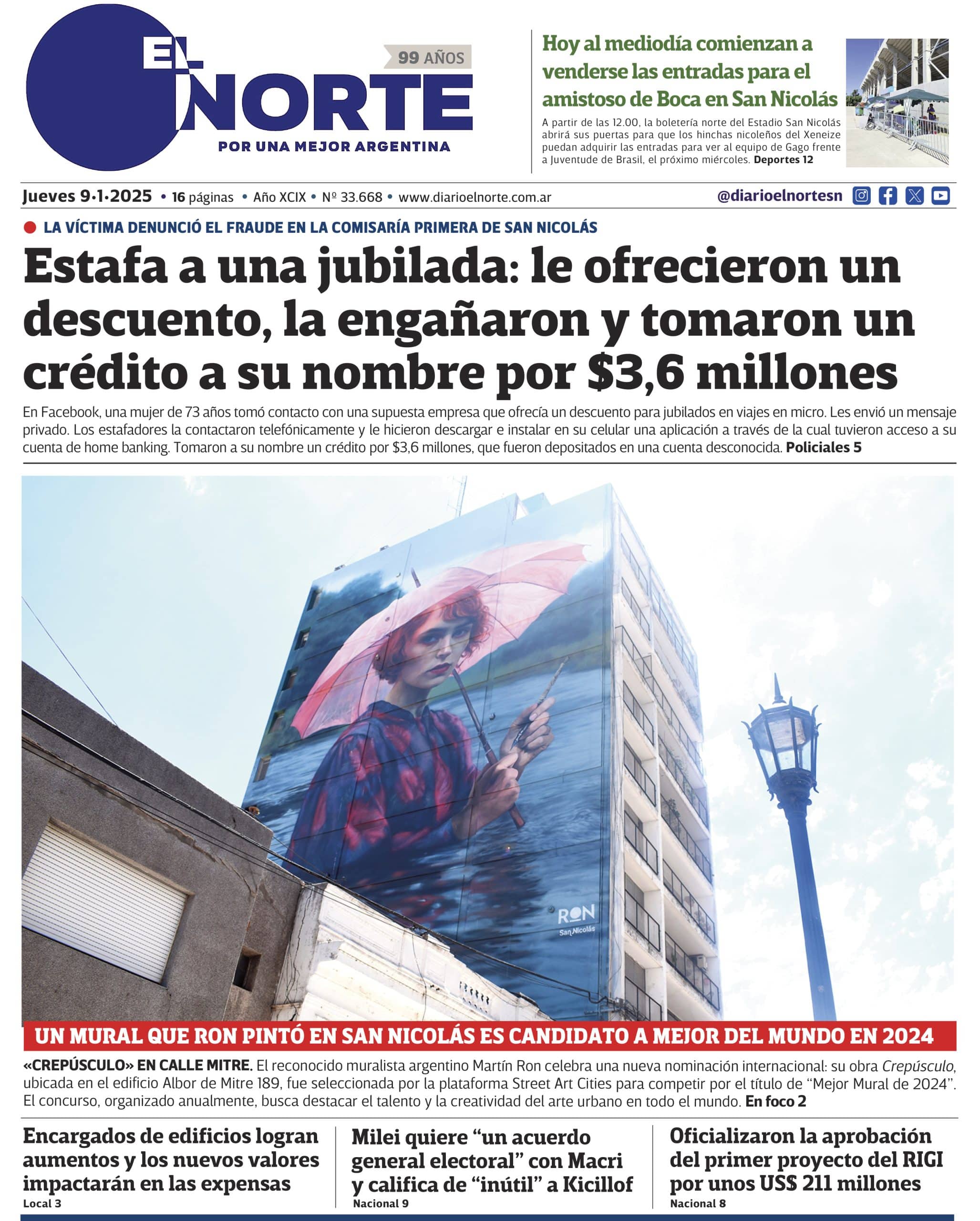 Edición digital: jueves 9 de enero de 2025 | Diario El Norte - San Nicolás
