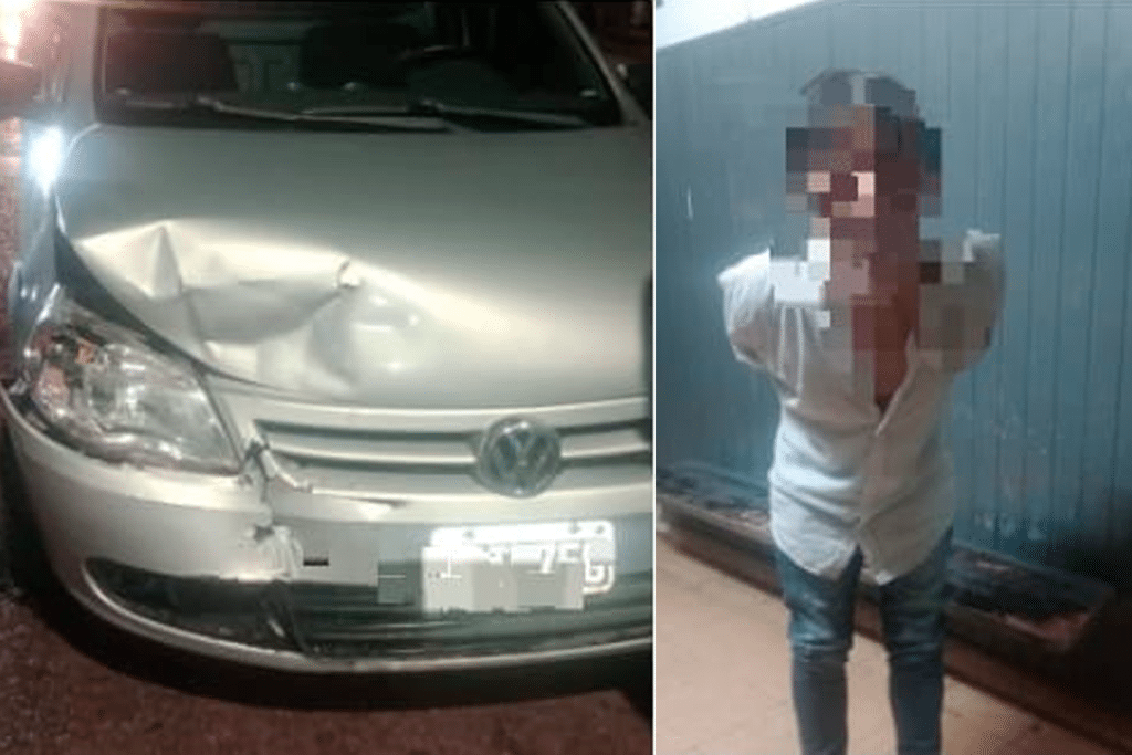 hombre chocó ebrio insultó a la víctima