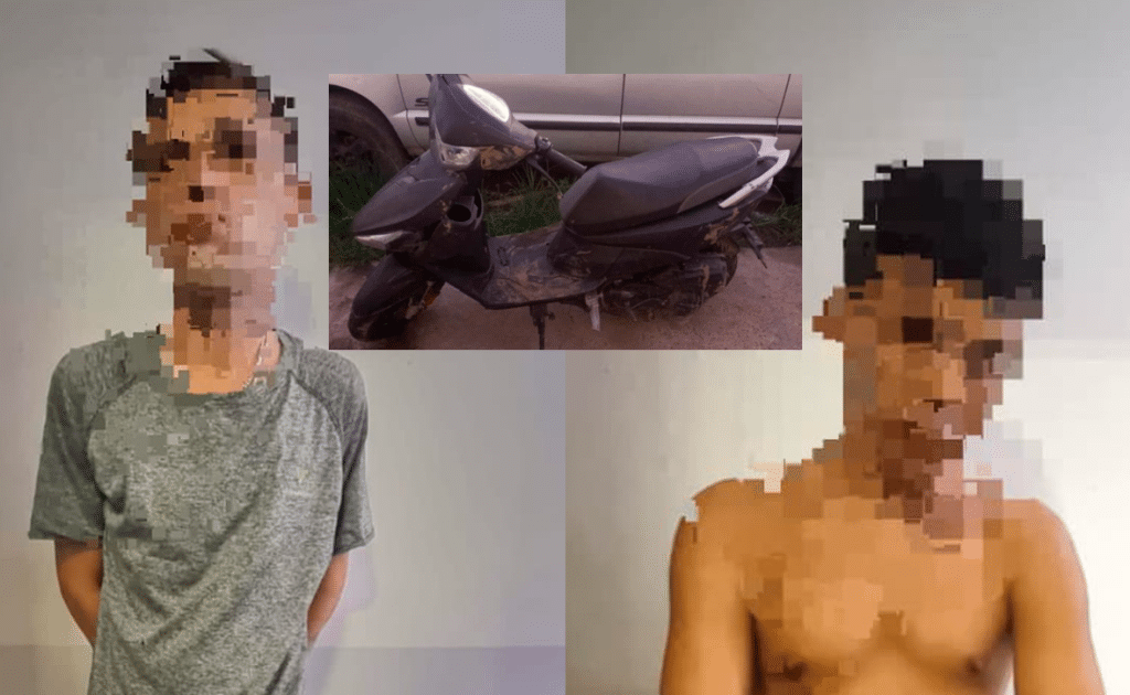 dos detenidos moto