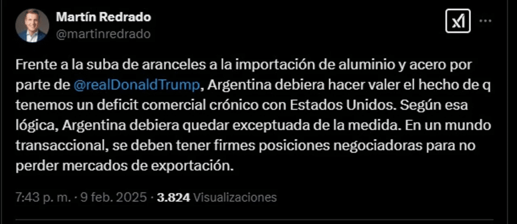 Donald Trump impone aranceles del 25% a las importaciones de acero y aluminio "para todos", incluido Argentina