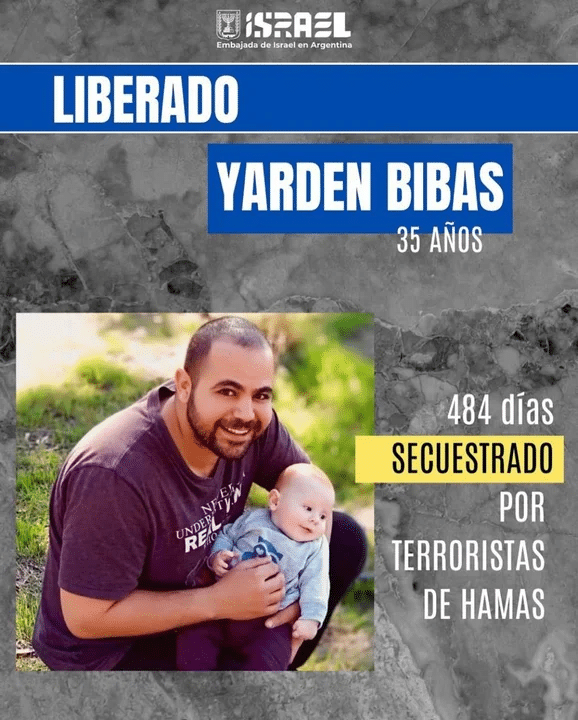 Hamás liberó a Yarden Bibas, el padre de dos nenes argentinos secuestrados en Gaza