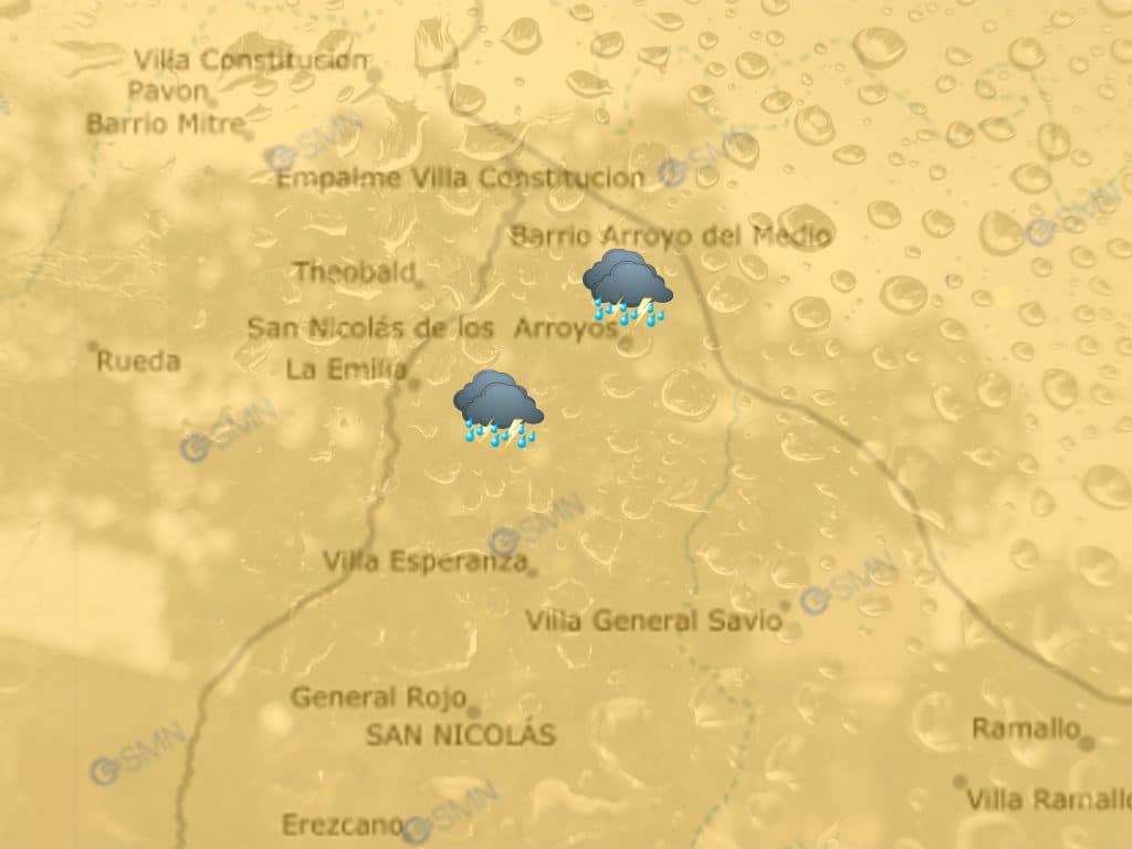 Alerta tormentas en San Nicolás