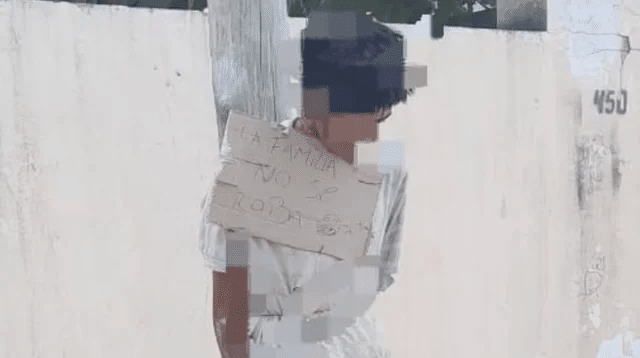 joven robó a un familiar atado