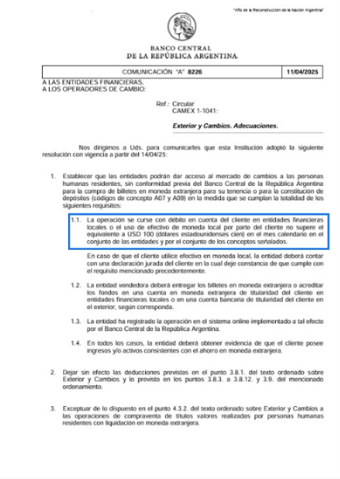 comprar dólares banco central