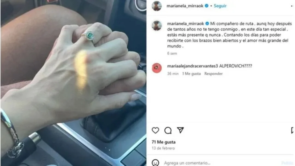 Marianela Mirra posteó una foto privada con José Alperovich
