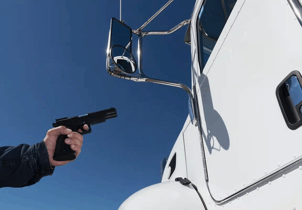 violento asalto a un camionero autopista