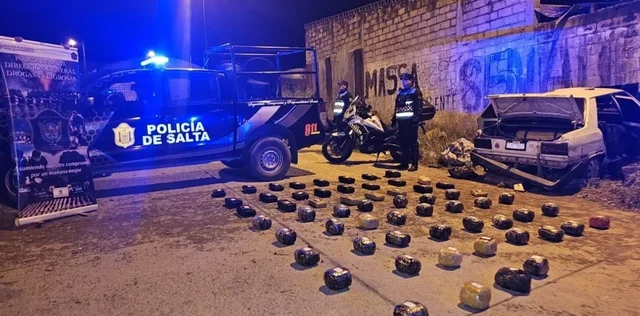 Salta: secuestran 61 kilos de marihuana tras una persecución policial