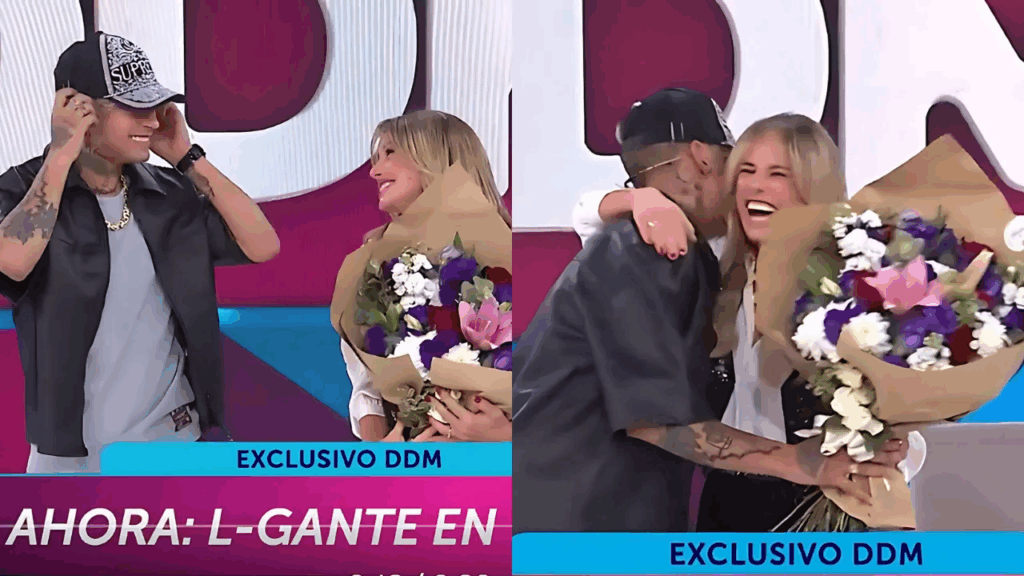 L-Gante sorprendió a Mariana Fabbiani con un ramo de flores tras dejarla plantada en su programa