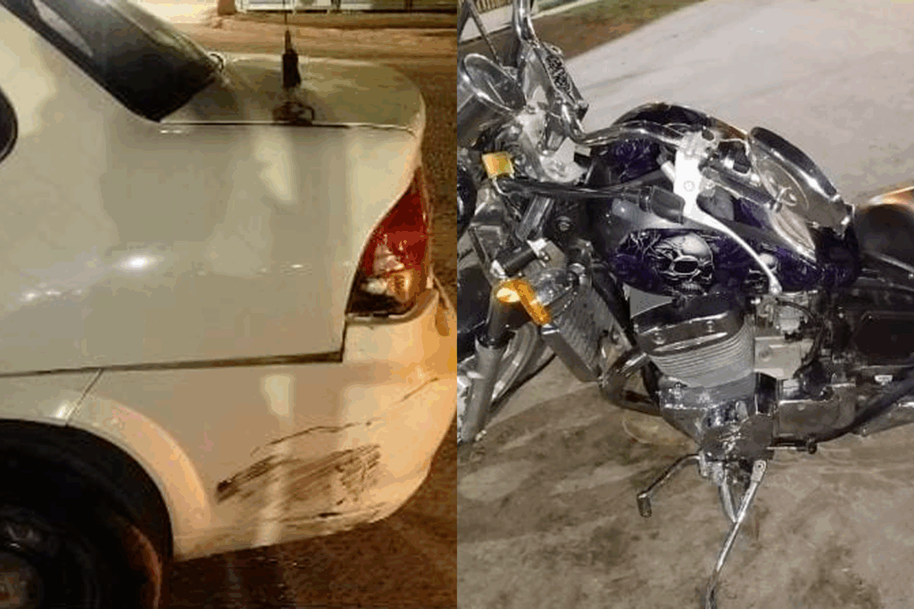 choque entre auto y moto accidente