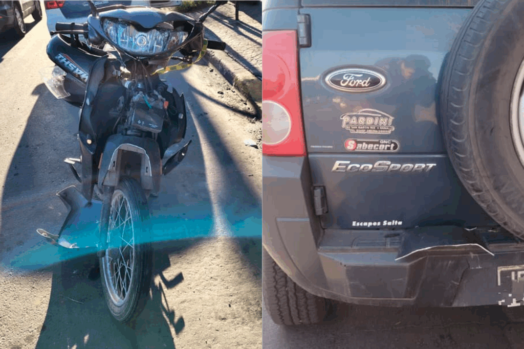 colisión entre moto y camioneta accidente