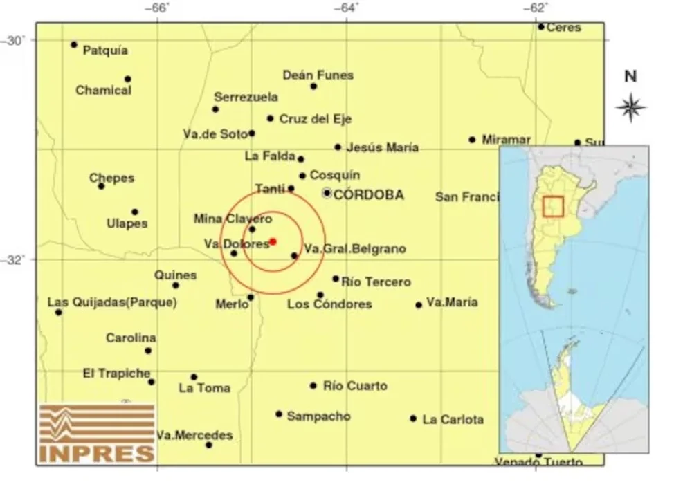 Sismo de baja intensidad magnitud córdoba