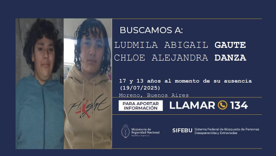 moreno buscan a dos adolescentes