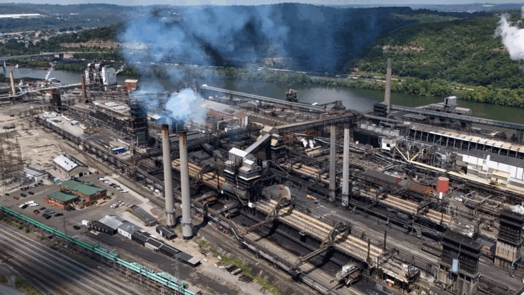 explosión en una siderúrgica escombros