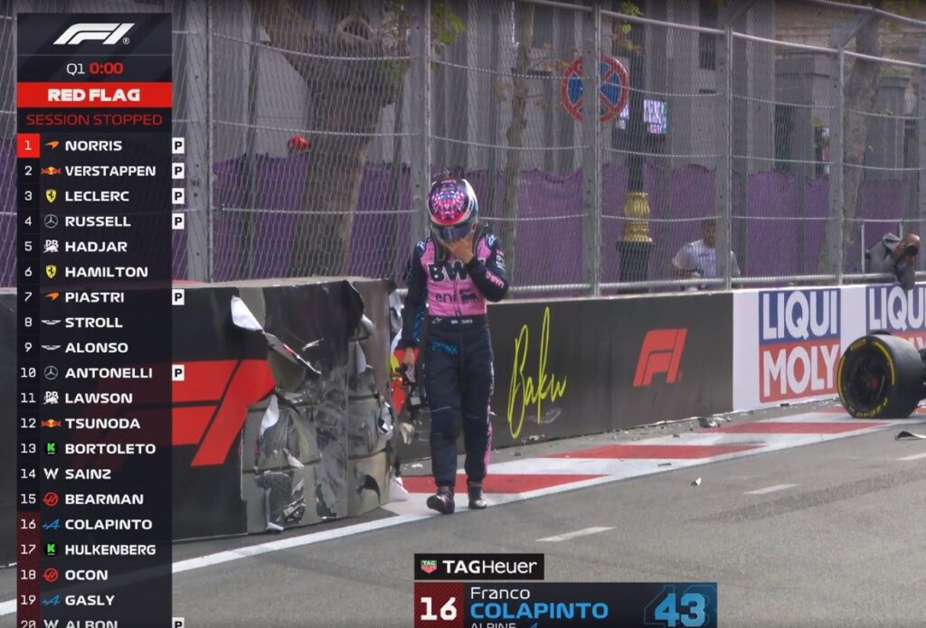 colapinto quedó eliminado en la Q1 gasly