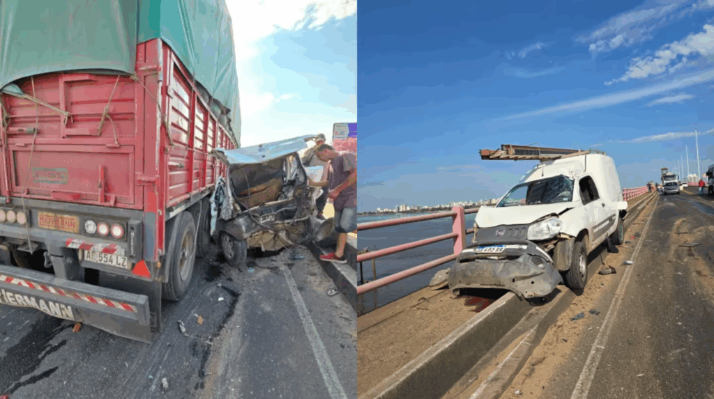 Choque múltiple en el puente Chaco-Corrientes: 15 vehículos involucrados y cuatro heridos
