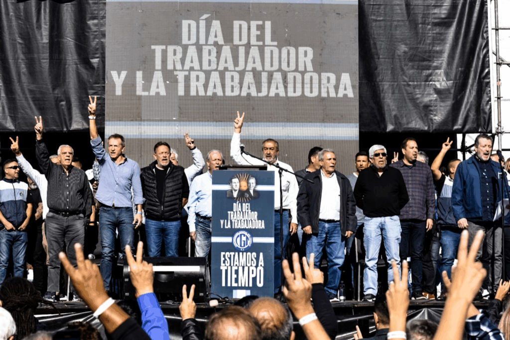 La CGT hizo un acto con Taiana y llamó a "reventar las urnas" con Fuerza Patria