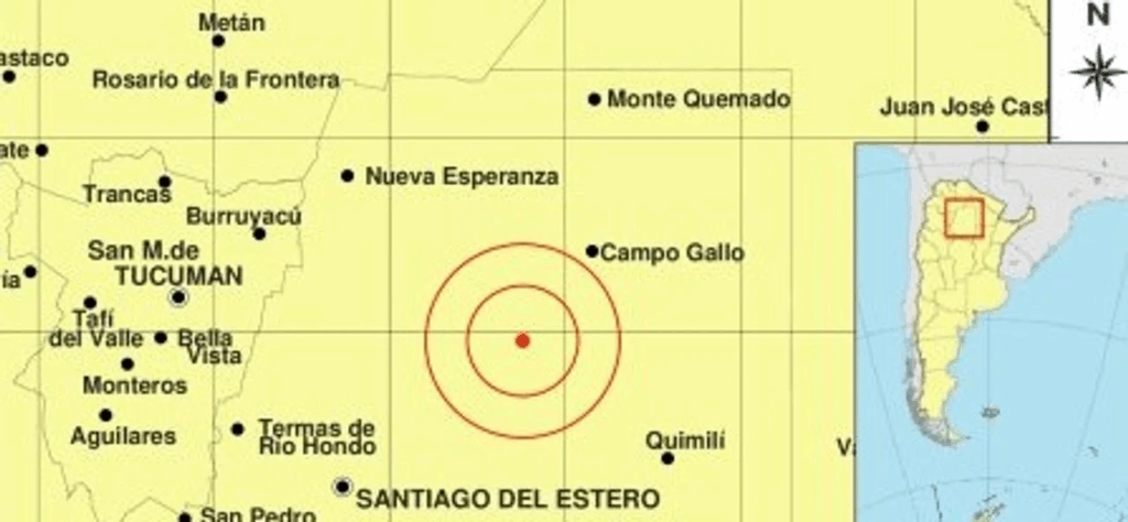 Sismo de magnitud 5,8 se registró en la zona central de Santiago del Estero