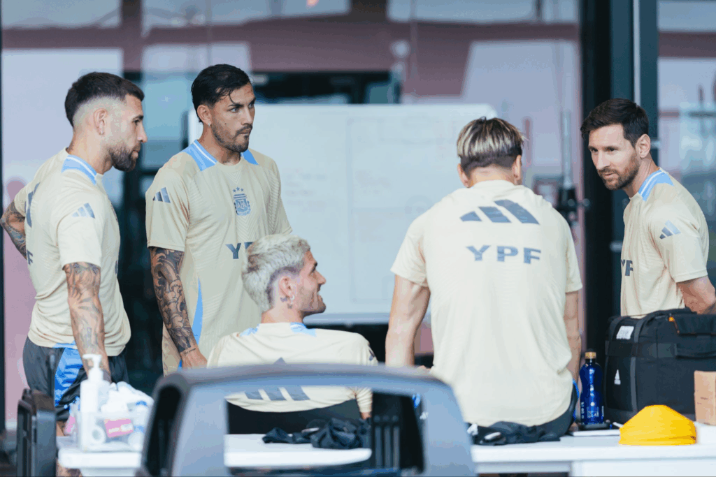 selección argentina ya se entrena en miami scaloni