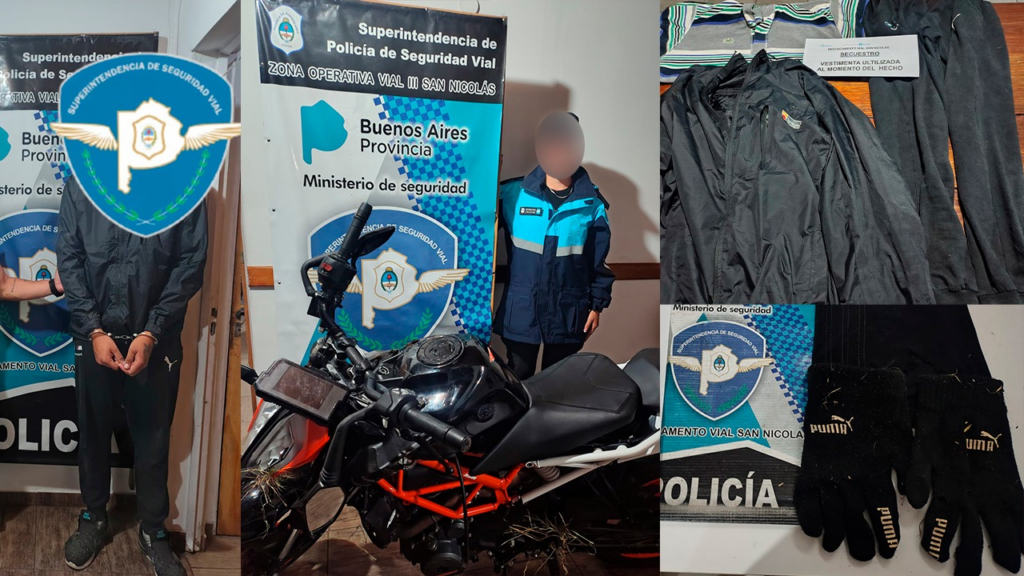Dos motochorros robaron una motocicleta Gilera VOGE en la Ruta 9 km 236: luego de una persecución, capturaron a un delincuente