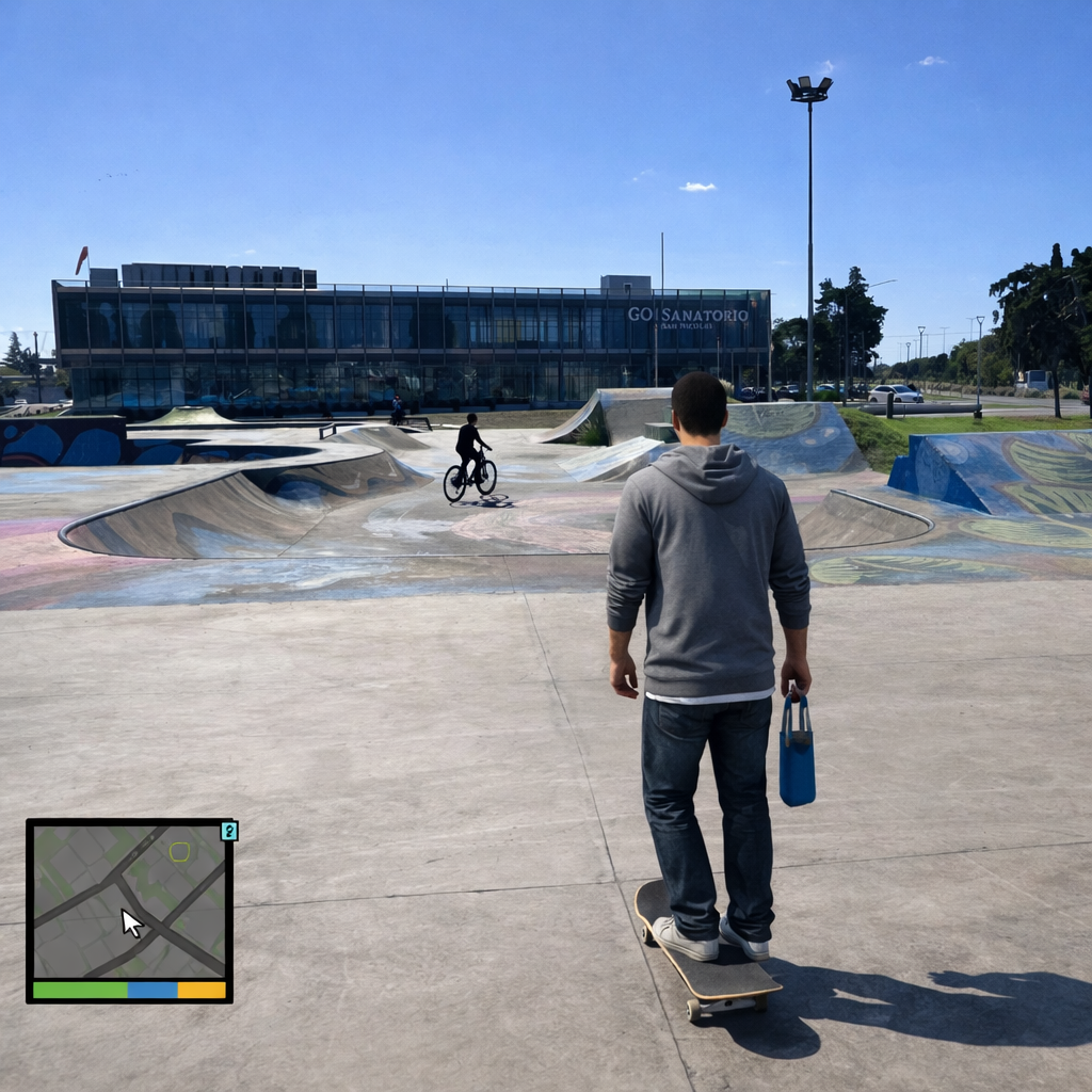 La inteligencia artificial mostró cómo se vería San Nicolás dentro del universo GTA V