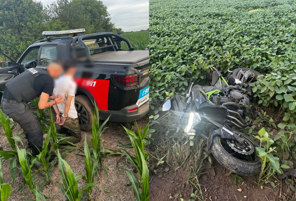 Pactó la compra de una Kawasaki Z900 pero la robó: tras una persecución, aprehendieron a un nicoleño de 18 años en la localidad de Rueda