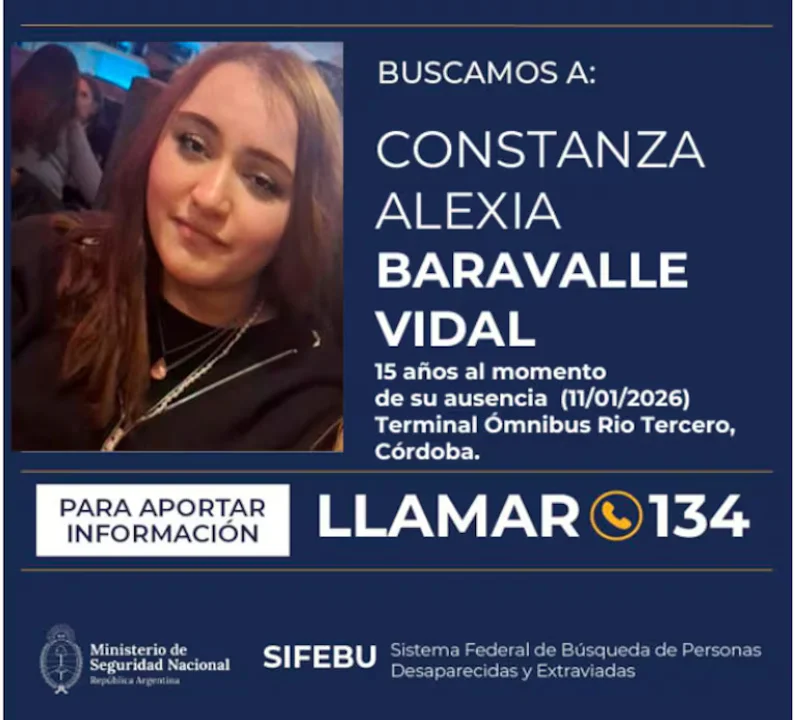 Córdoba: alerta nacional por la desesperada búsqueda de una adolescente de 15 años