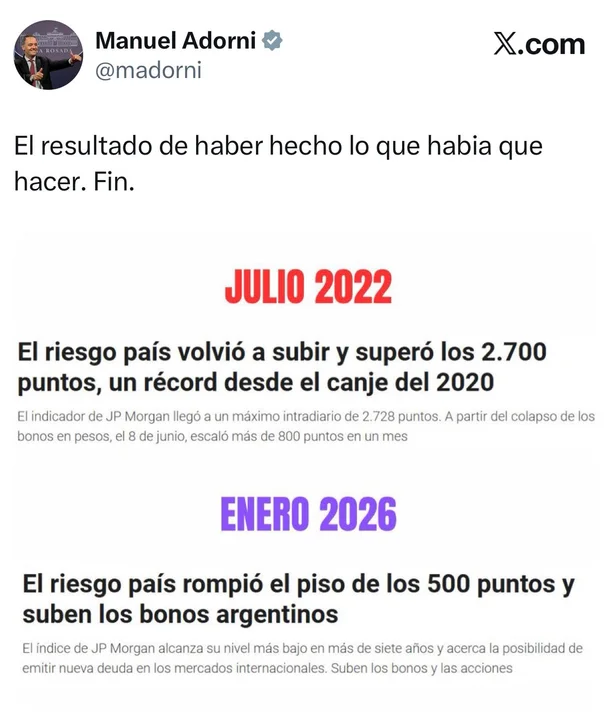 Adorni Riesgo País