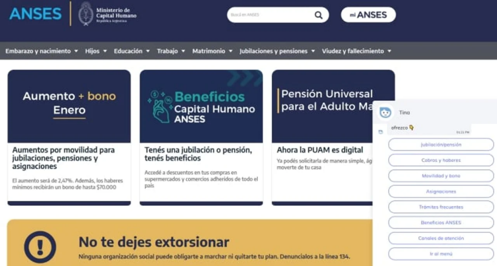 ANSES suma tecnología y facilita consultas de sus beneficiarios en la web