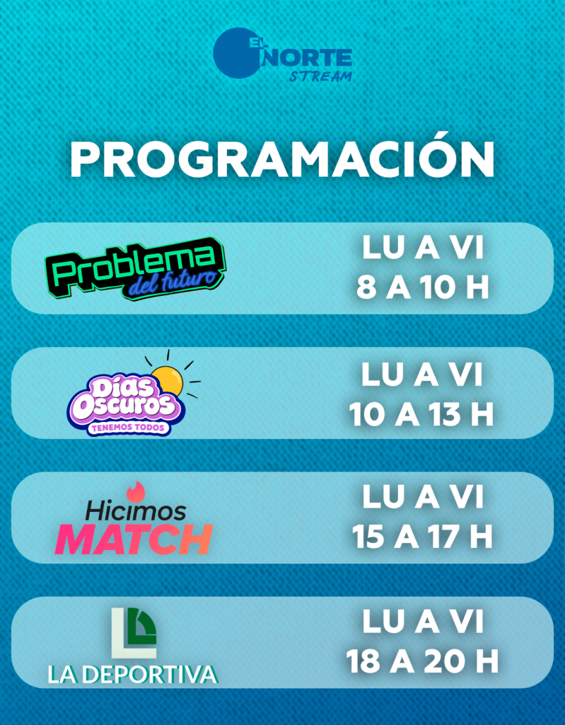 EL NORTE programación: Problema Del Futuro, Días Oscuros Tenemos Todos, La Deportiva, Hicimos Match, SN Debate