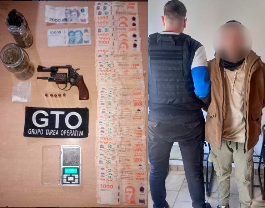 B° San Francisco: allanaron, aprehendieron a un hombre y le secuestraron un frasco de marihuana, cocaína y un revólver