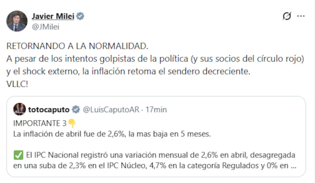 Milei inflación