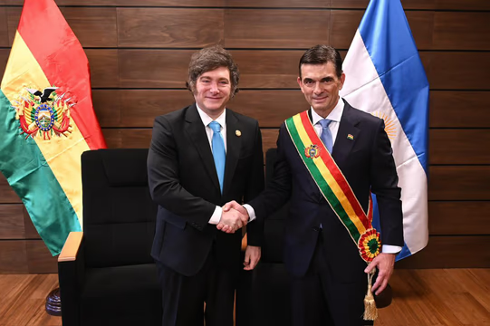 El presidente de Bolivia destacó el apoyo de Milei ante la crisis por los bloqueos