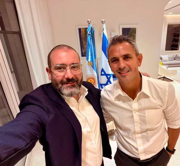 El embajador argentino en Israel recibió a Martín Menem en su primera visita