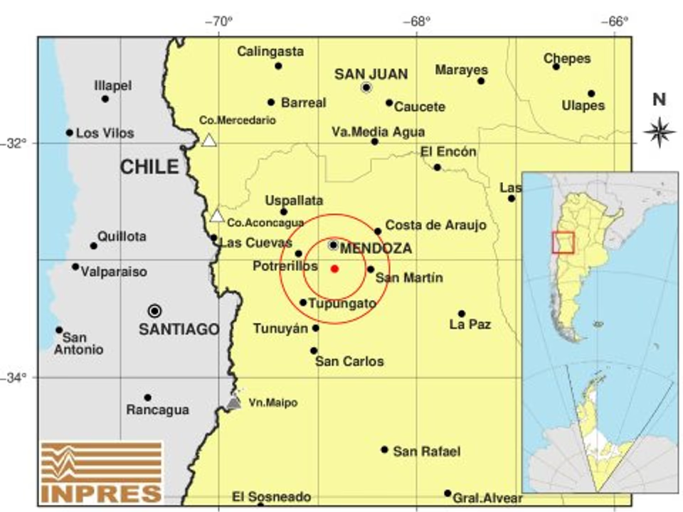 Temblor en Mendoza: un sismo de 4.6 de magnitud sorprendió a los vecinos esta noche